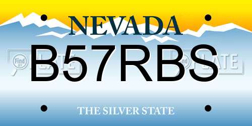 B57RBS Nevada License Plate