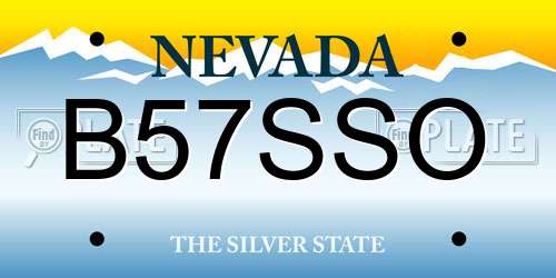 B57SSO Nevada License Plate