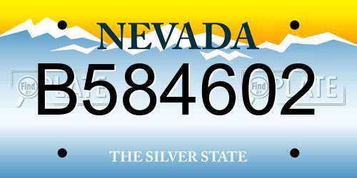 B584602 Nevada License Plate