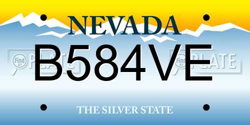 B584VE Nevada License Plate
