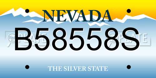 B58558S Nevada License Plate