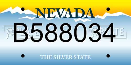 B588034 Nevada License Plate
