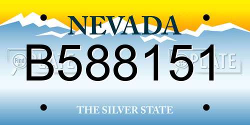 B588151 Nevada License Plate