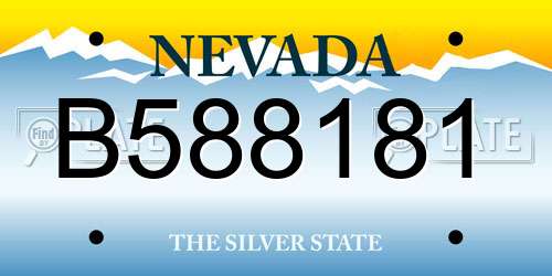 B588181 Nevada License Plate