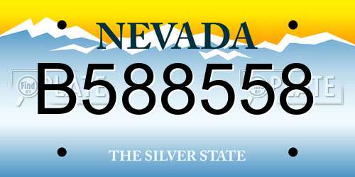 B588558 Nevada License Plate