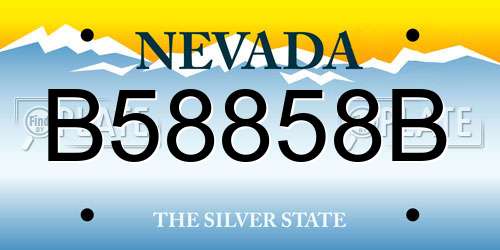 B58858B Nevada License Plate