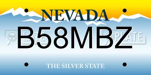 B58MBZ Nevada License Plate