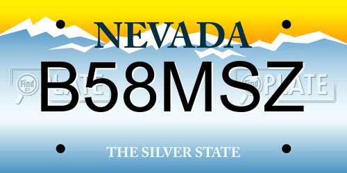 B58MSZ Nevada License Plate