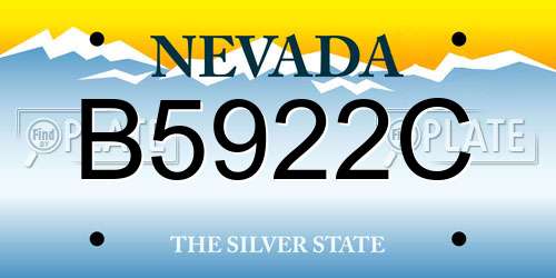 B5922C Nevada License Plate