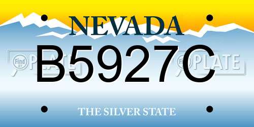 B5927C Nevada License Plate