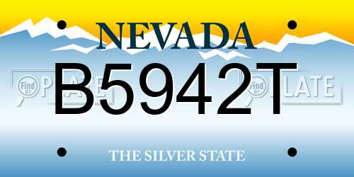 B5942T Nevada License Plate