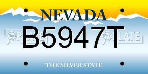 B5947T Nevada License Plate