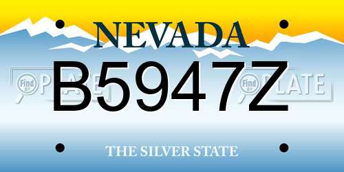 B5947Z Nevada License Plate