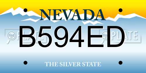 B594ED Nevada License Plate
