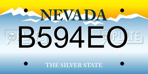 B594EO Nevada License Plate