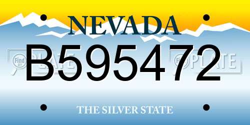 B595472 Nevada License Plate