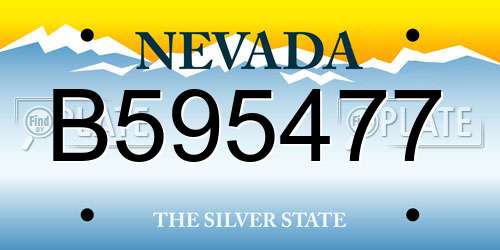 B595477 Nevada License Plate
