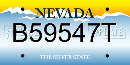 B59547T Nevada License Plate