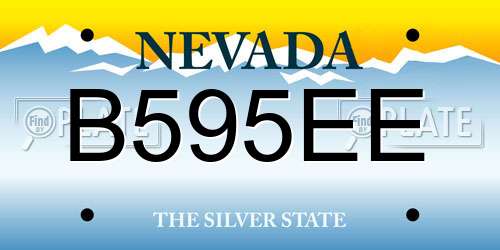 B595EE Nevada License Plate