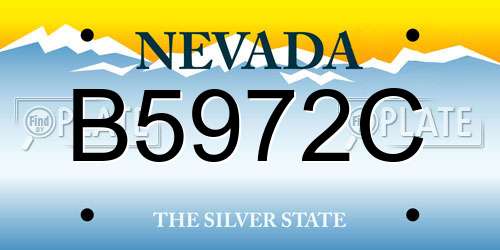 B5972C Nevada License Plate