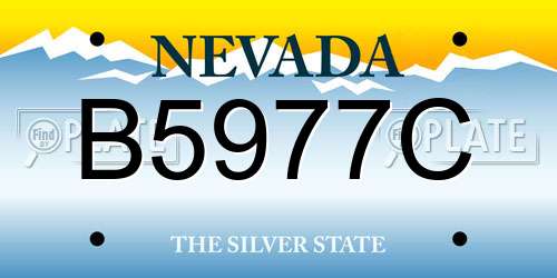 B5977C Nevada License Plate