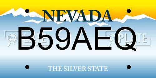 B59AEQ Nevada License Plate