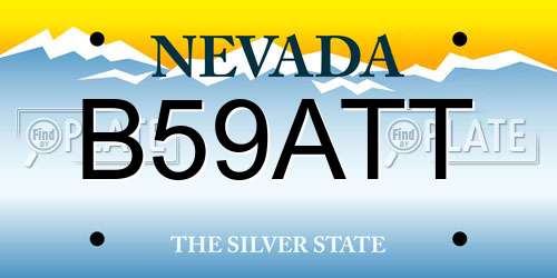 B59ATT Nevada License Plate