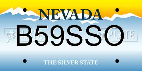B59SSO Nevada License Plate