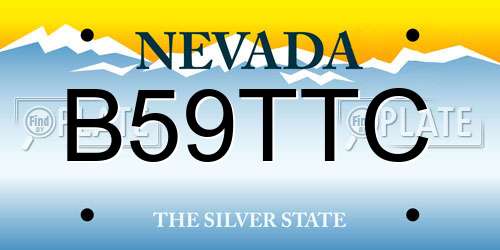 B59TTC Nevada License Plate