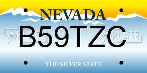 B59TZC Nevada License Plate