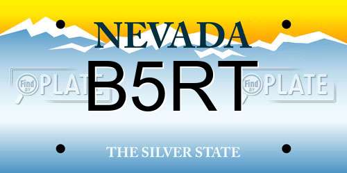 B5RT Nevada License Plate