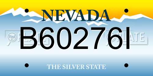 B60276I Nevada License Plate