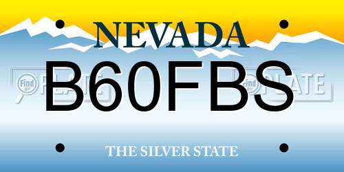 B60FBS Nevada License Plate