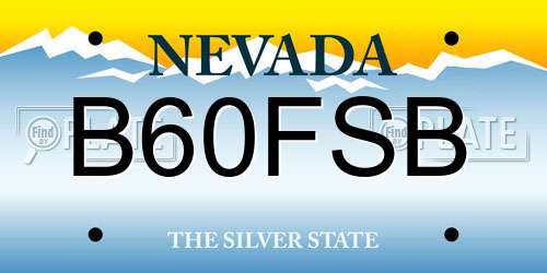 B60FSB Nevada License Plate