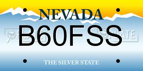 B60FSS Nevada License Plate