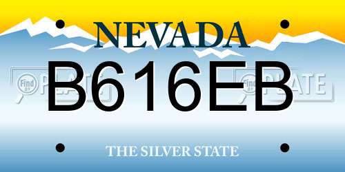 B616EB Nevada License Plate