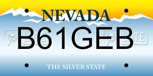 B61GEB Nevada License Plate
