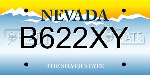 B622XY Nevada License Plate