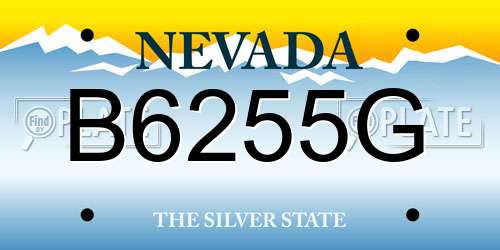 B6255G Nevada License Plate