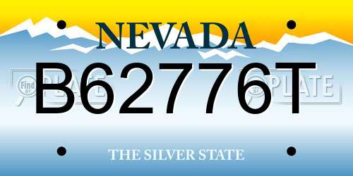 B62776T Nevada License Plate
