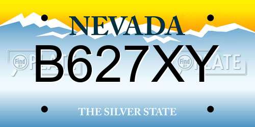 B627XY Nevada License Plate