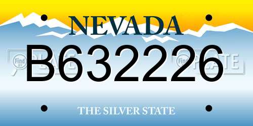 B632226 Nevada License Plate