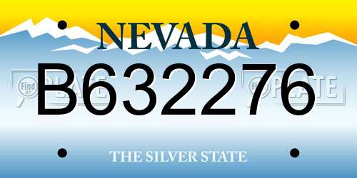 B632276 Nevada License Plate