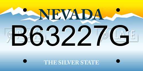 B63227G Nevada License Plate
