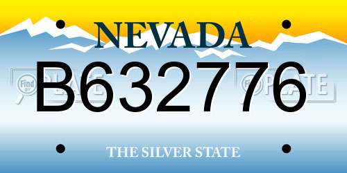 B632776 Nevada License Plate