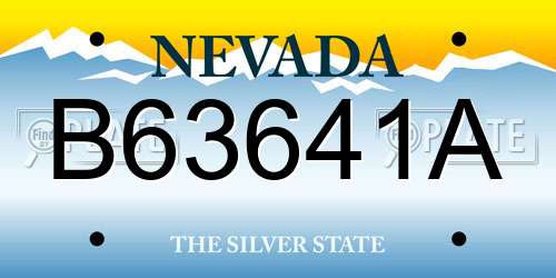 B63641A Nevada License Plate