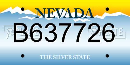 B637726 Nevada License Plate