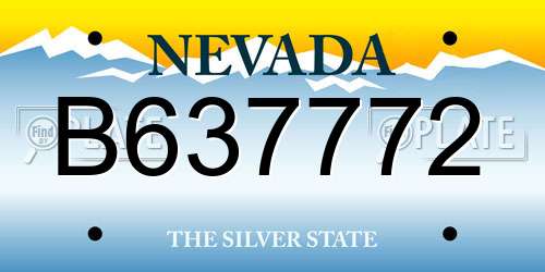 B637772 Nevada License Plate
