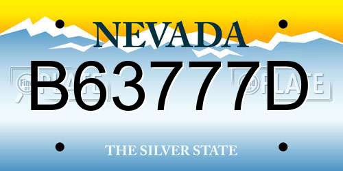 B63777D Nevada License Plate