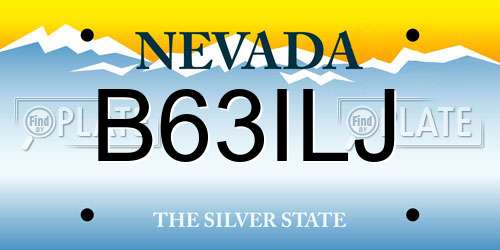 B63ILJ Nevada License Plate